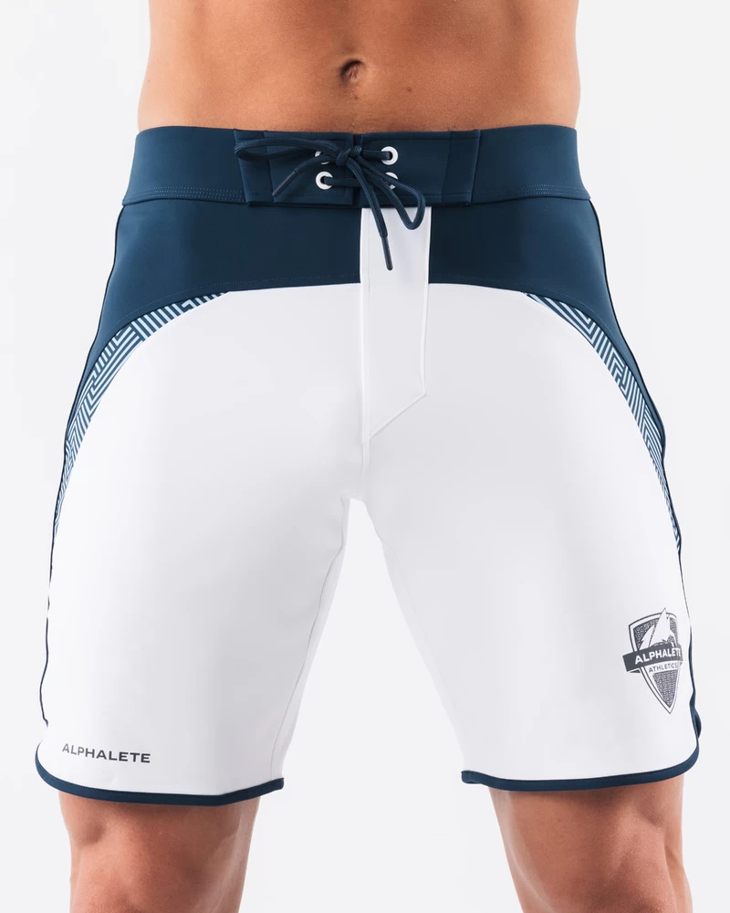 Alphalete Crescent Boardshort - White Navy