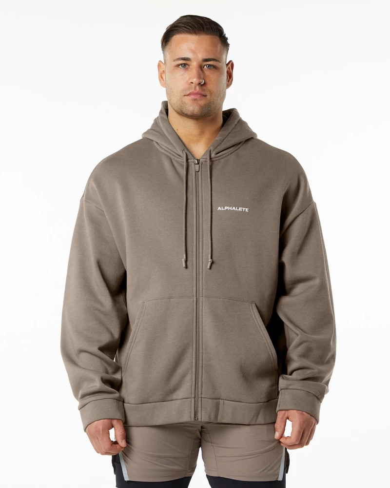 Alphalete Classic Zip Jacket - Mocha