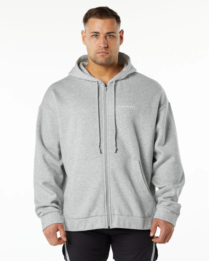 Alphalete Classic Zip Jacket - Heather Grey