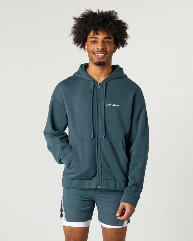 Alphalete Classic Zip Jacket - Ocean
