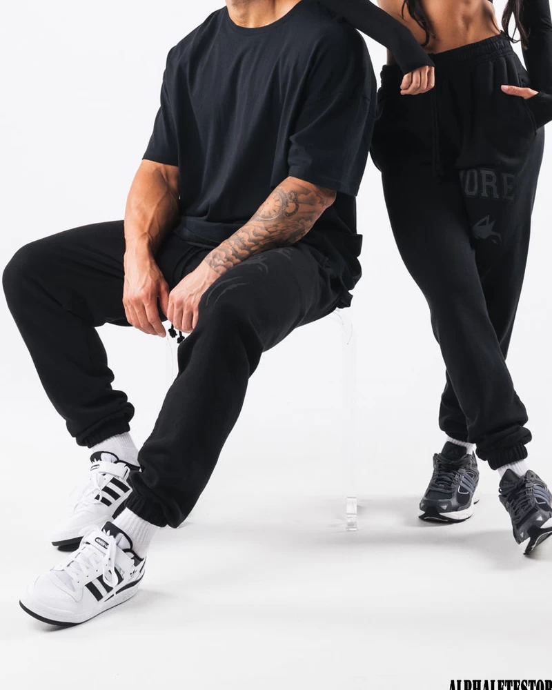 Alphalete Earth Dye Graphic Jogger - Black