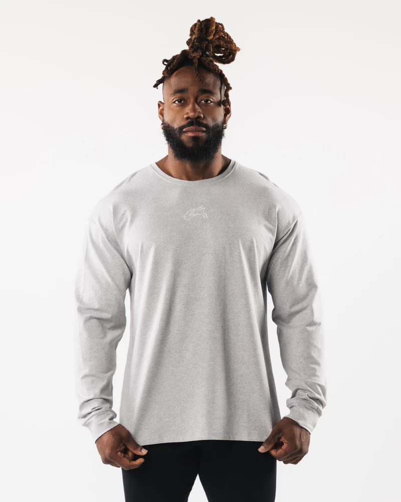 Alphalete Wolf Head Ls Tee - Gråmeleret
