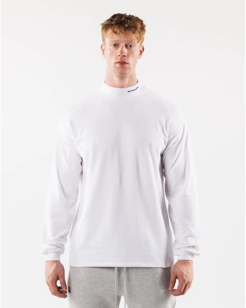 Alphalete Børstet Kerne Mock Neck Ls - Hvid