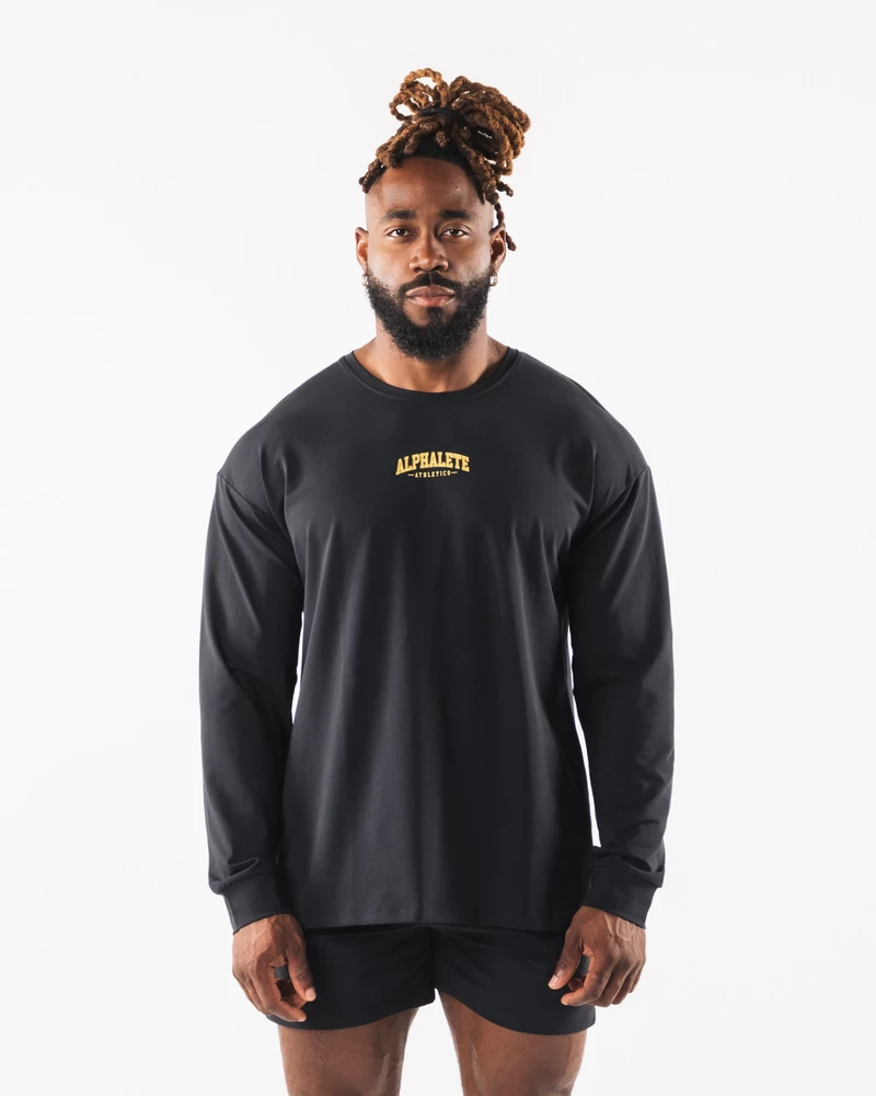Alphalete Aa Paisley Print Ls T-shirt - Sort