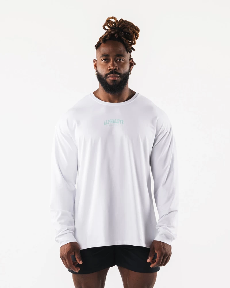 Alphalete Aa Paisley Print Ls T-shirt - Hvid