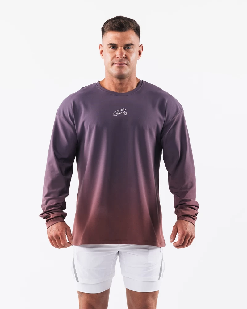 Alphalete Wolf Head Ls Tee - Støvet Rosengradient