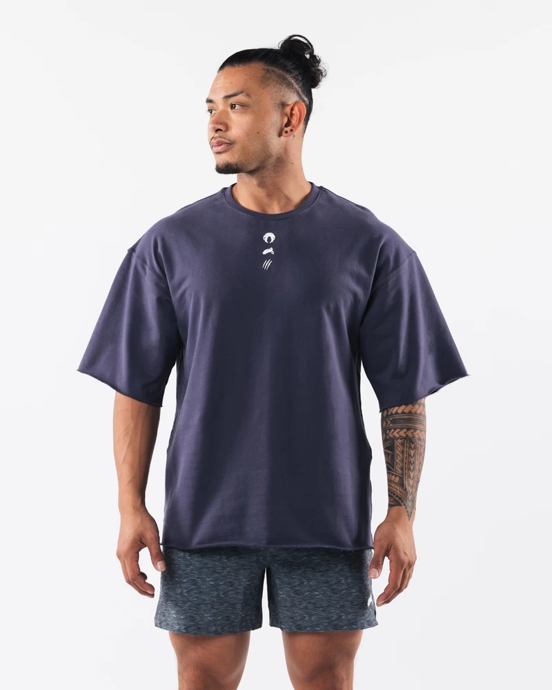 Alphalete Tre Søjle Frotté T-shirt - Dæmpet Lilla