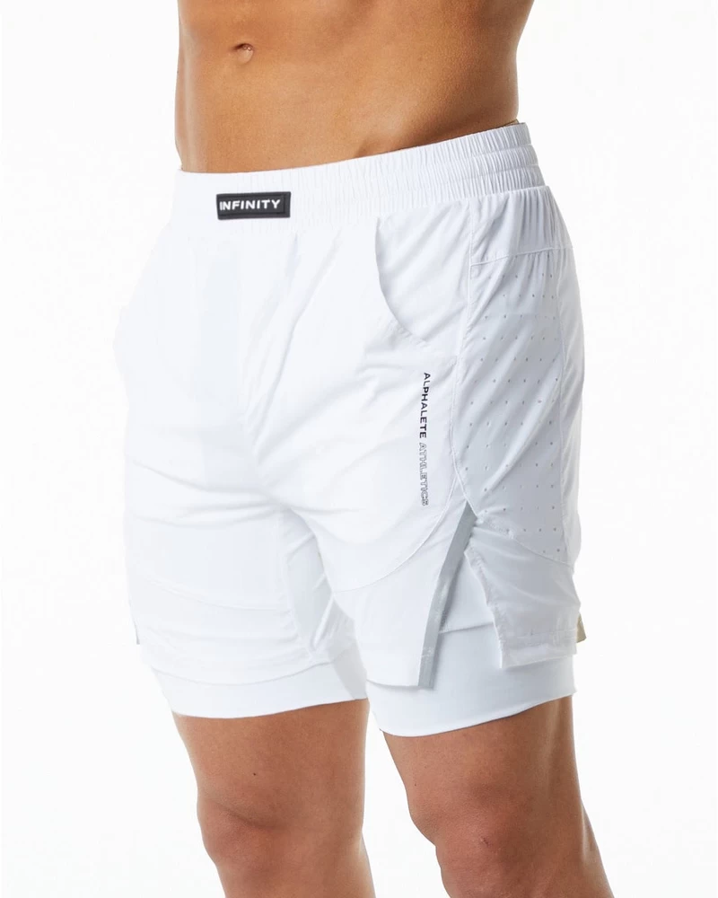 Alphalete Infinity Speed Short 5.5" - White