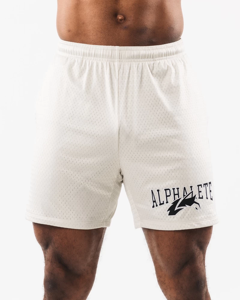Alphalete Wolf Head Mesh Short 6" - Sea Shell