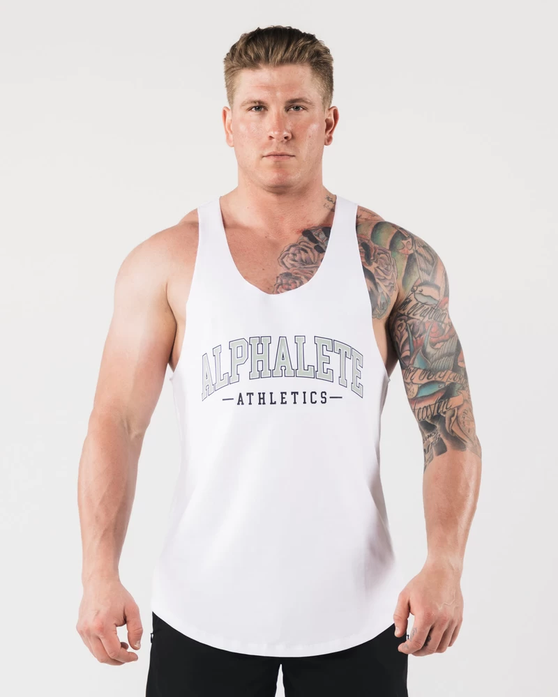 Alphalete AA Raw Cut Tank - White