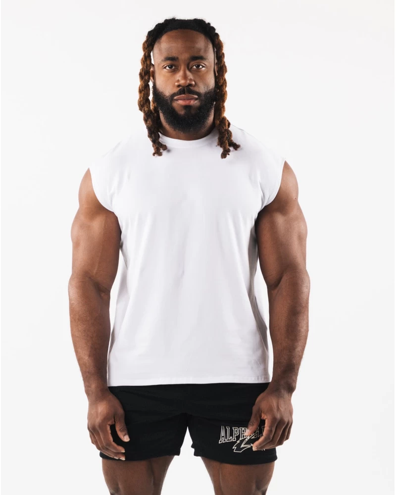 Alphalete Brushed Wolf Head Muscle Tank - White