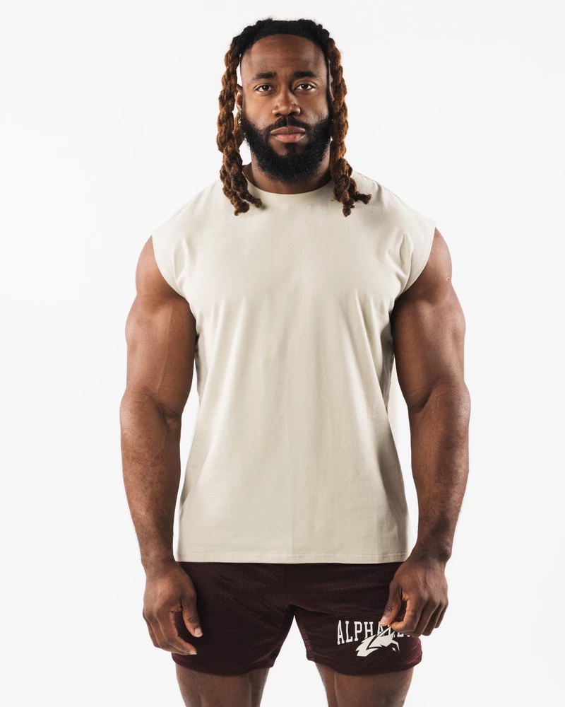 Alphalete Brushed Wolf Head Muscle Tank - Sea Shell