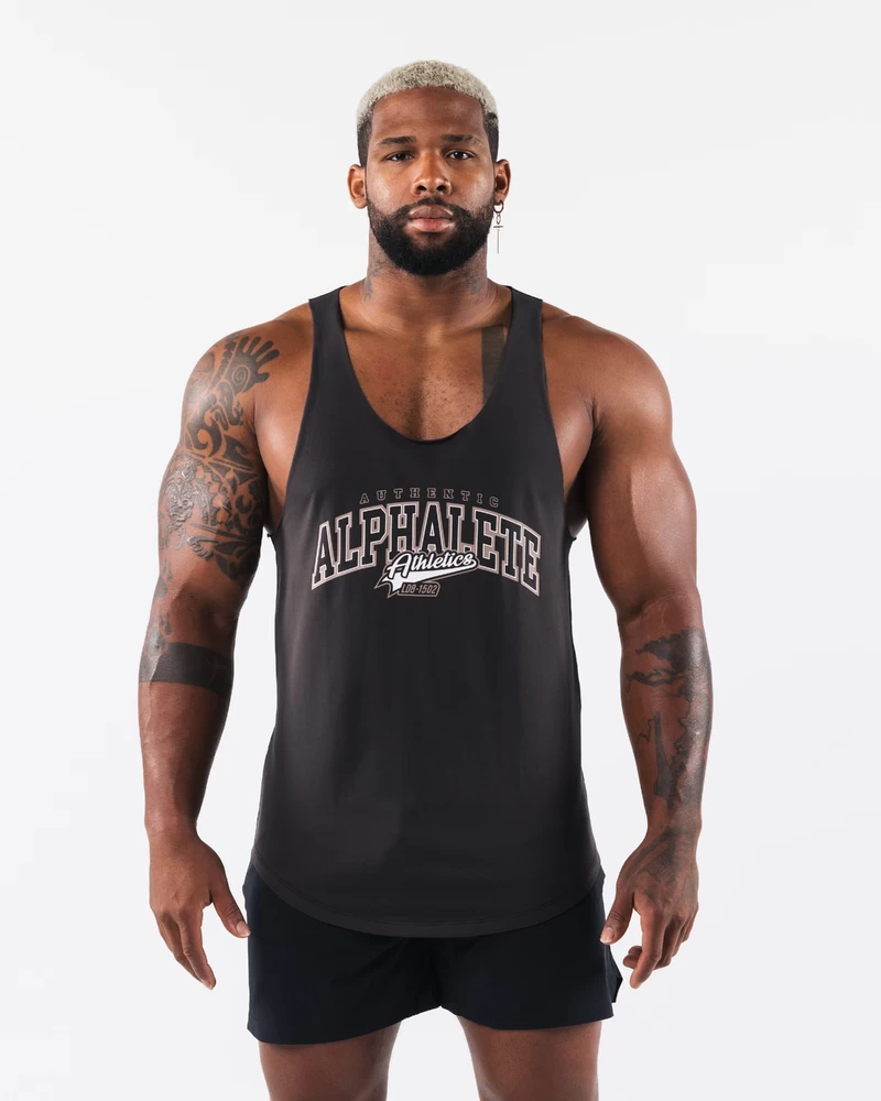 Alphalete Stadium Raw Cut Tank - Pebble