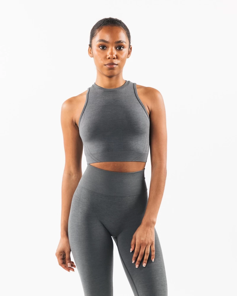 Alphalete Stratus Crop Tank - Smoke
