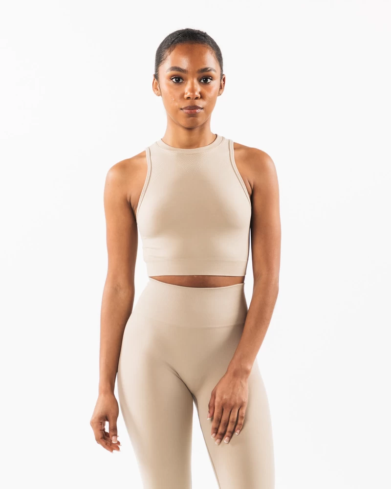 Alphalete Stratus Crop Tank - Linen