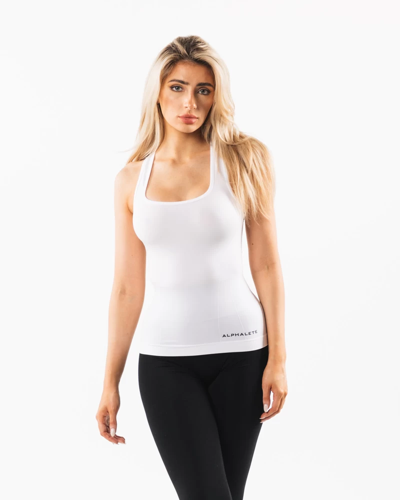 Alphalete Seamless Racerback Tank - White